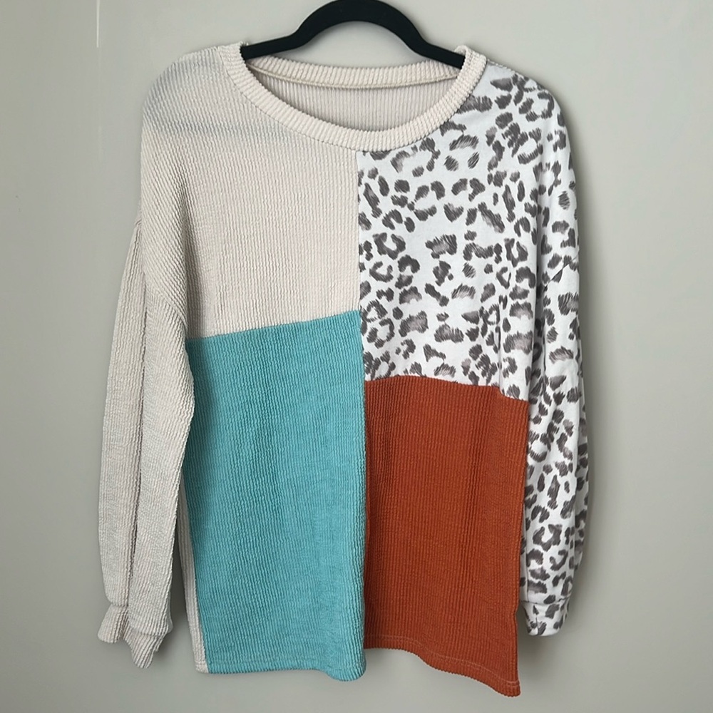 Longsleeve Waffle Knit Womens Top Size Small